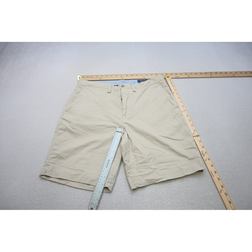 Polo Ralph Lauren Chino Shorts Mens 34 Khaki Tan Stretch Classic Fit Excellent